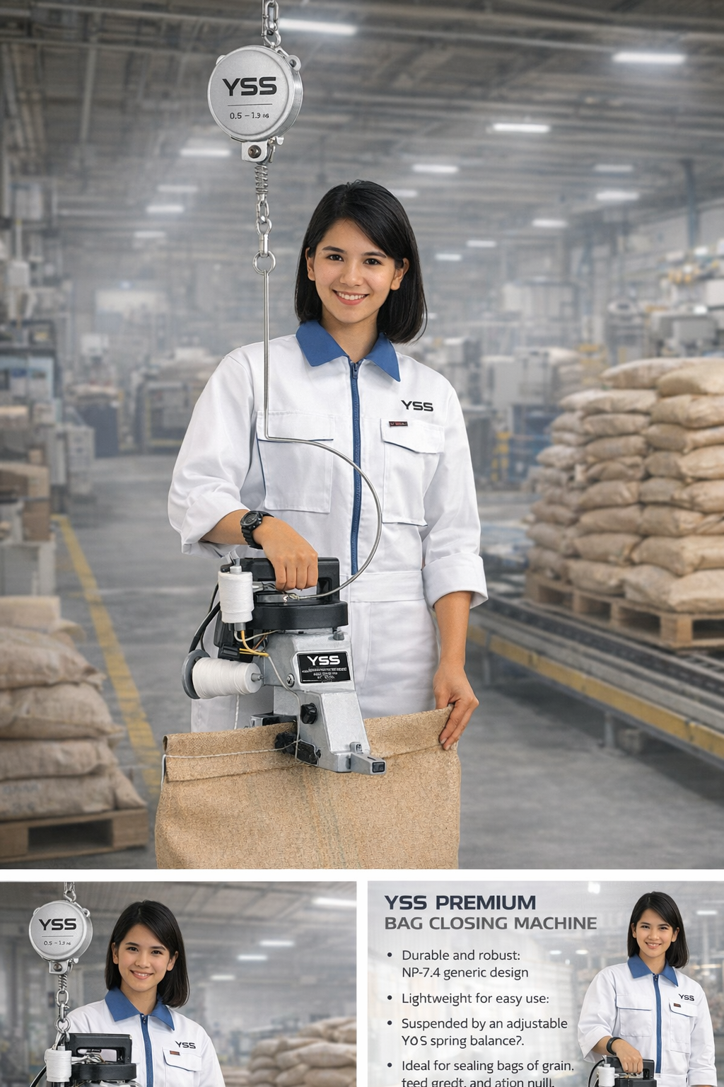 Máquina Cerradora de Bolsas industrial, Máquina de Coser Sacos Portátil,Bag Closer Machine Portable Sack Sewing Machine.