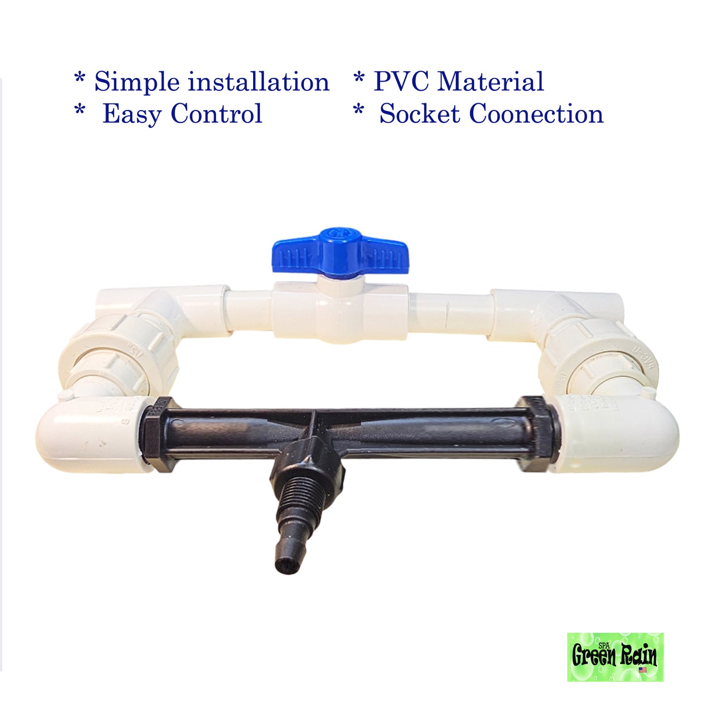 Fertilizer Injection System with Venturi and PVC Manifold (1/2", 3/4", 1") with Regulating Valve, Filter and Silicone Tube – Fertilizer Injector