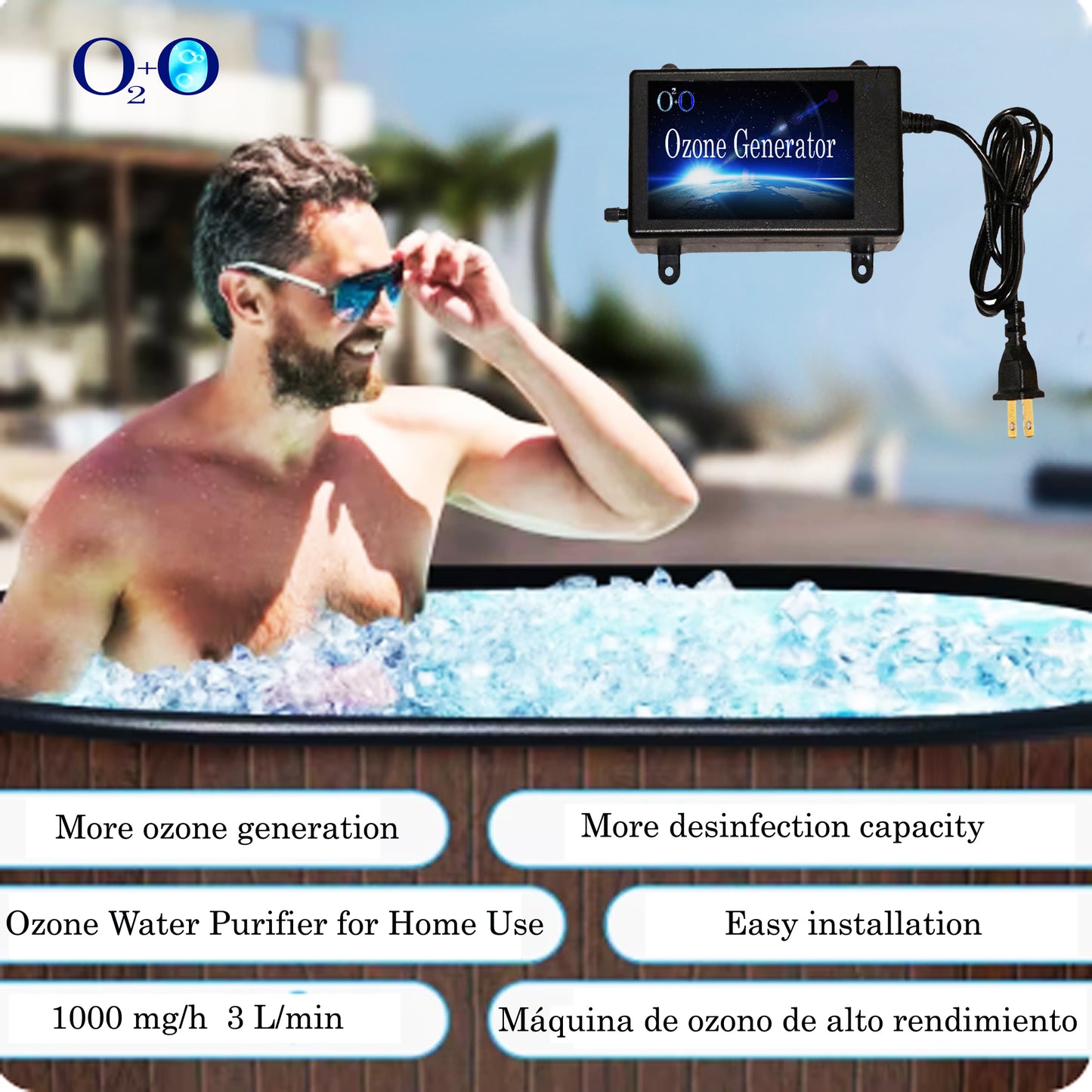 OZONE MACHINE Water Ozone Generator for High Air and Water Purification 1000mg/h