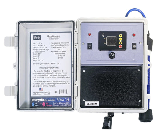 SB-8WSDT waterproof ozone generator 2200 mg/h with digital timer and silica gel air dryer for outdoor water purification