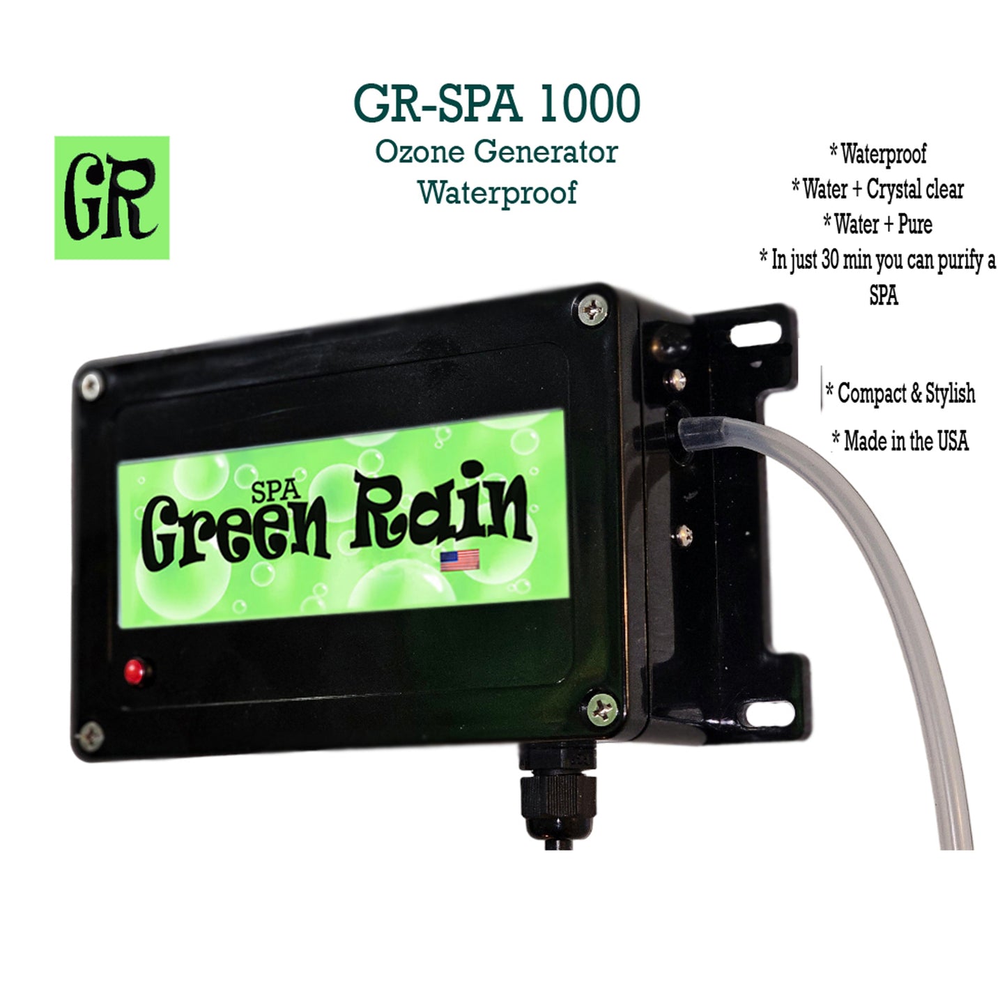 Plunge Cold SPA Hot Tub Ozone Generator Purifier Spa 110/220 SPA GreenRain 1000 Made in USA.