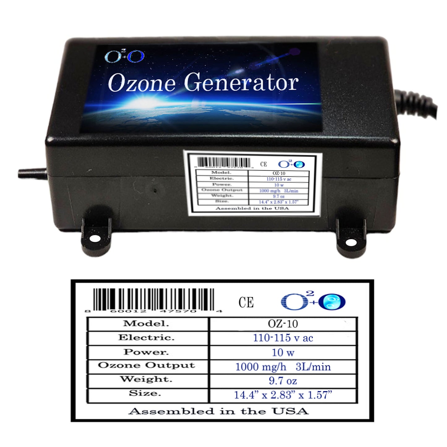 OZONE MACHINE Water Ozone Generator for High Air and Water Purification 1000mg/h