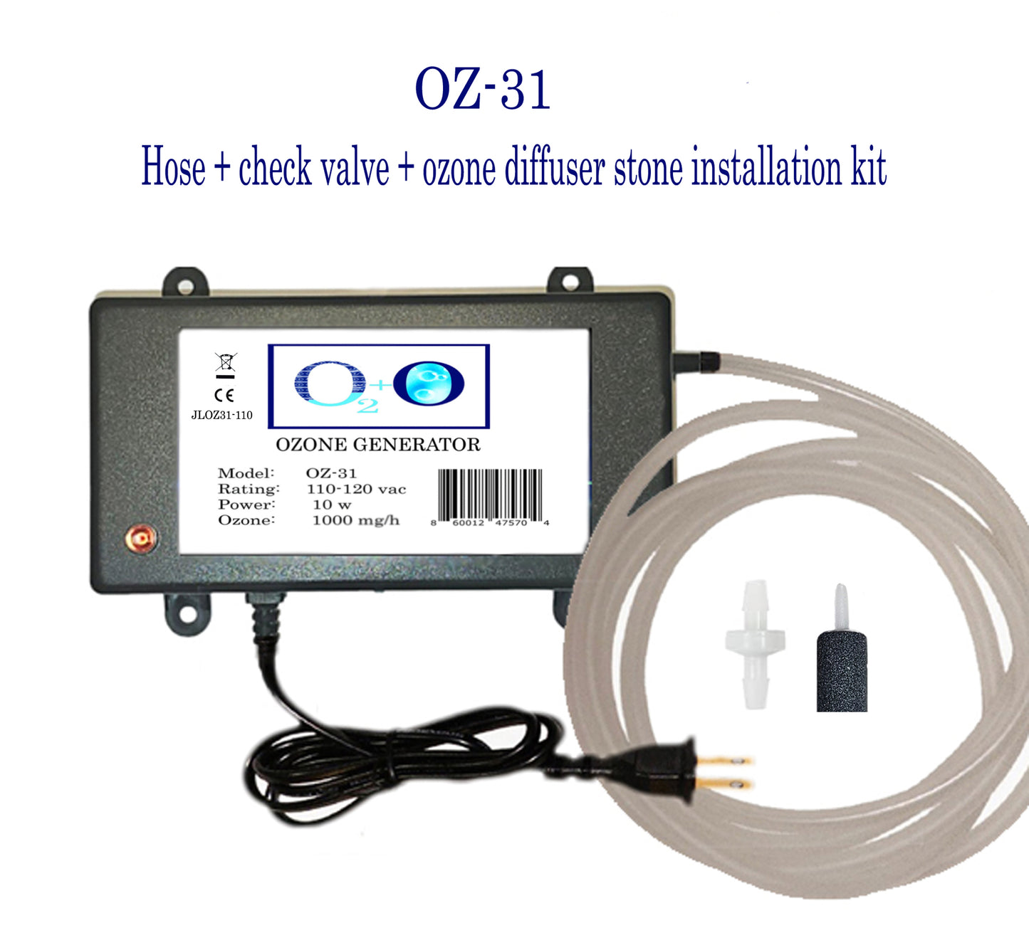 OZ-31 Compact OZONO GENERATOR for Cold Plunge or Hot Tub (SPA Ozone Generator) 1000mg/h