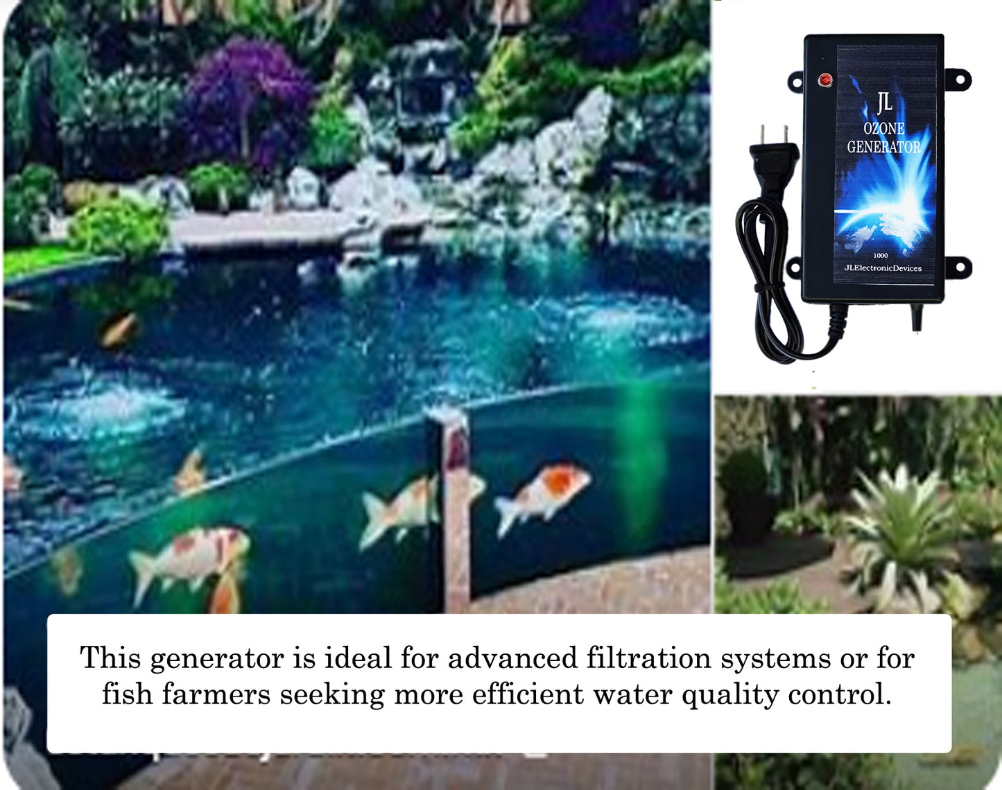 "Temperature Control and Programmable Ozone Generator for Aquariums and Ponds - Water Purification and Automatic Regulation"