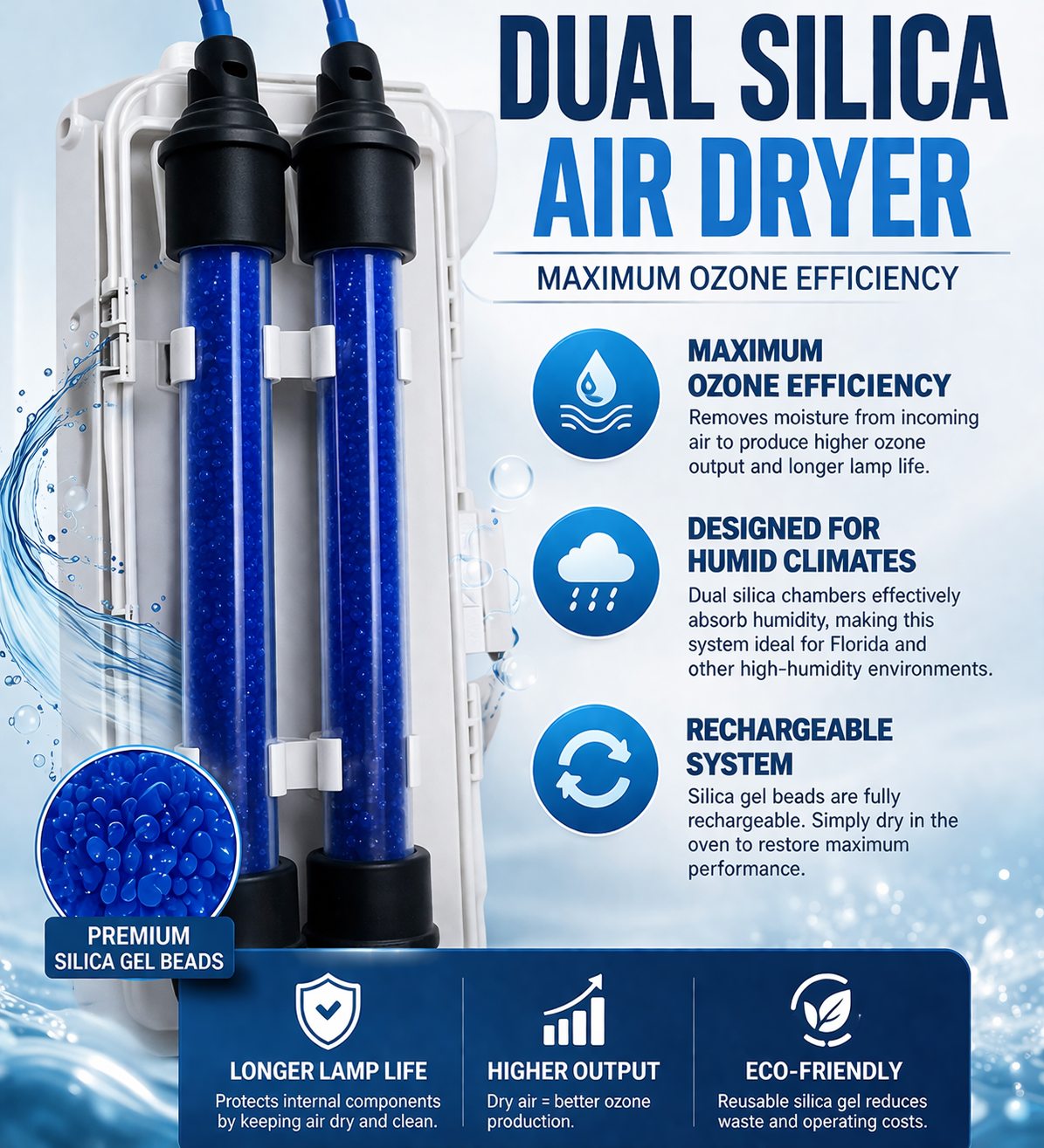 Dual Silica Air Dryer for Ozone generator JL ProDevices