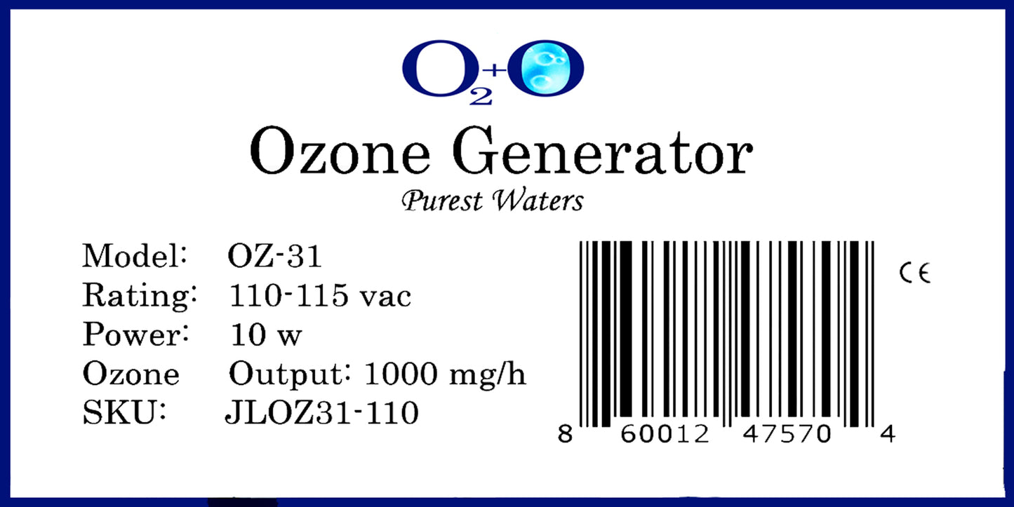 OZ-31 Compact OZONO GENERATOR for Cold Plunge or Hot Tub (SPA Ozone Generator) 1000mg/h