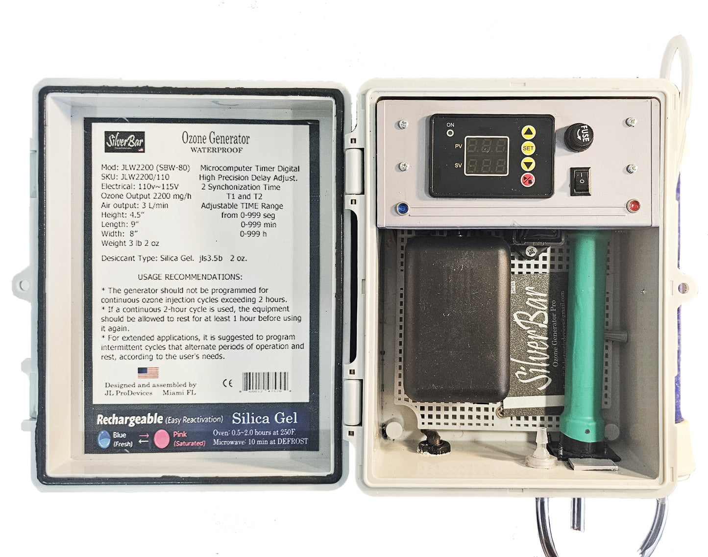 Ozone Generator SB-8WSDT – 2200 mg/h, Waterproof, Outdoor Use, Automatic Ozone Injection
