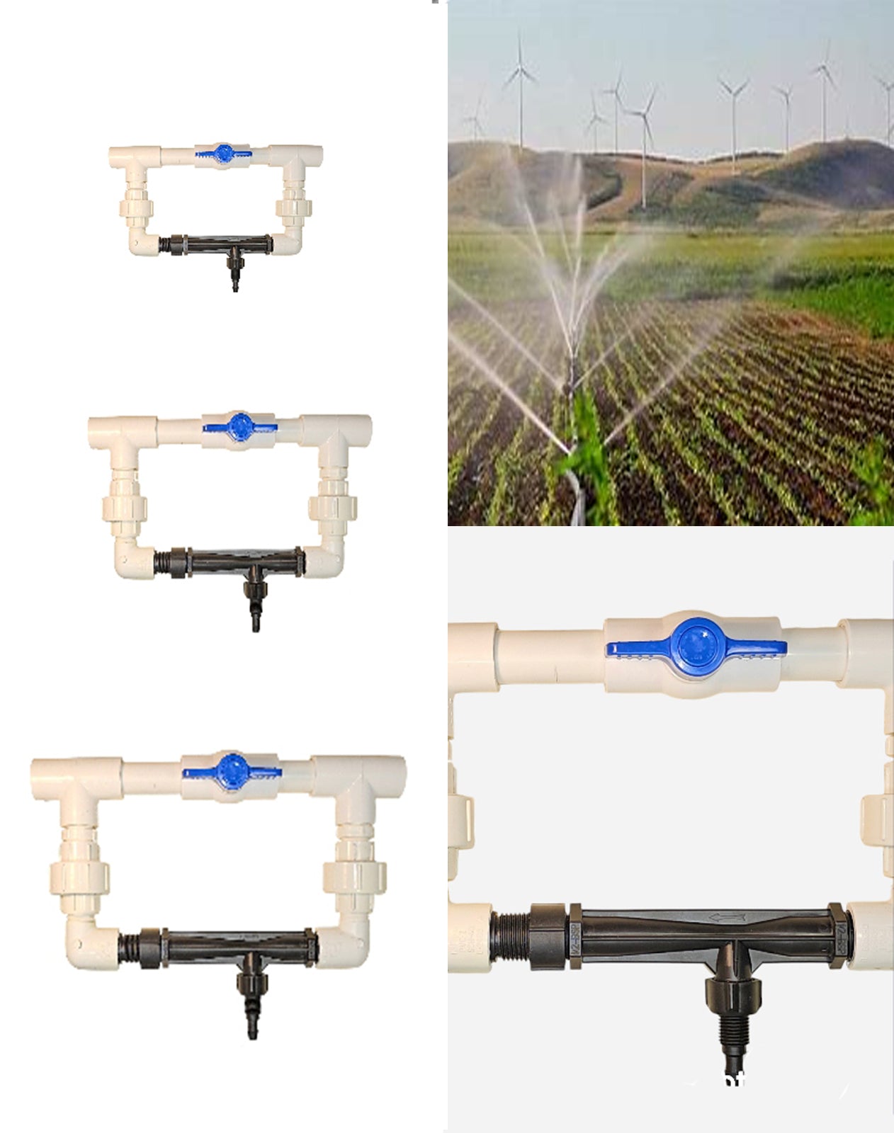 Venturi with Bypass and 1/2" Flow Regulation Valve for Irrigation Systems and Gardens.