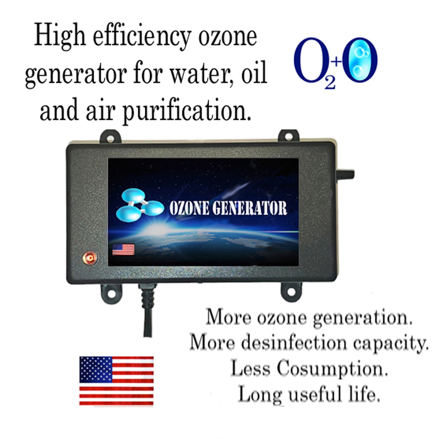 Cold plunge Ozone generator for air, water and oil ozonation purification. 1000mg/h