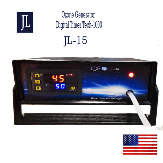 JL-15 Commercial Ozone Generator Machine Industrial Pro Air, Water and Oil Purifier Ionizer Ozonator 1000 mg/h Timer Digital Programmable.